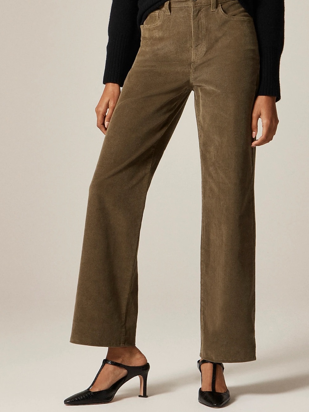 J. Crew Women’s Slim-Wide Corduroy Pant Frosty Olive 30T
